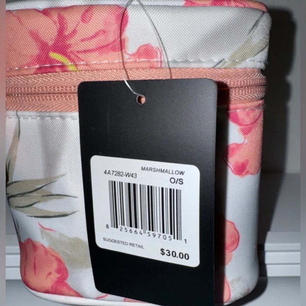 Hurley Pink and Cream Tropical Cosmetic Bag - Picture 3 of 3
